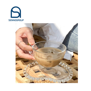 Bicchieri a forma di cuore set di tazze e piatti da caffè bicchiere da caffè bere caffè tazza da tè e piattini per tè pomeridiano set da <span class=keywords><strong>latte</strong></span> - Product Image 1