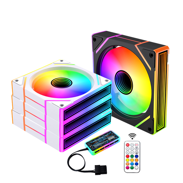 AntarcChill 2026 New Computer Case Cooling Fan RGB Chassis Air CPU Cooler 120*120*25 Black Gaming PC Cooler Fan with LED Lights