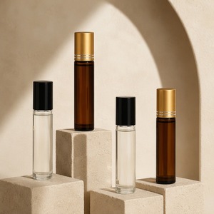 Essential Oil Roller Bottle 10ml Amber Glass Roll On Bottle Empty Refillable for Perfume <b>Lip</b> <b>Gloss</b> Cosmetic Packaging Wholesale - Product Image 1
