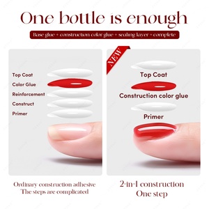 JTING Nouveauté Gel de Construction Rouge 5-en-1 Vernis à Ongles Gel 4 Couleurs Sans TPO/HEMA OEM ODM Gel Couleur Gel de Renforcement - Product Image 5