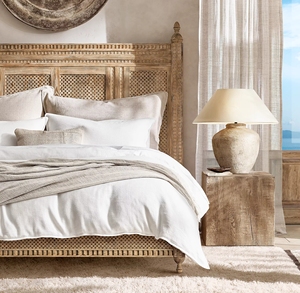 Cama Doble de Madera Maciza de Estilo Rústico Americano, Diseño Retro de Madera Maciza, Muebles Personalizables para Dormitorio, Resort, Hotel, Villa - Product Image 1