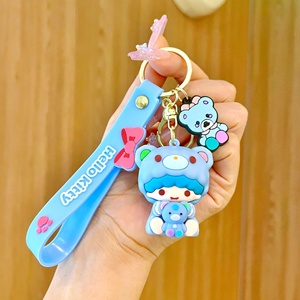 Portachiavi in PVC e lega di zinco a tema animali dei cartoni animati, simpatico cane dalle grandi orecchie, creativo, per auto e borsa, piccolo <span class=keywords><strong>regalo</strong></span> per coppie - Product Image 3