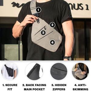 Sac de poitrine BSCI pour homme, grande capacité, sac bandoulière décontracté - Product Image 2