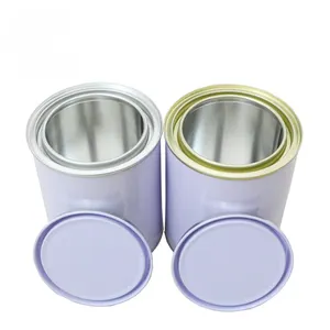 Lever Lid Metal Round Packing For Glue And Coating Metal Tin Can