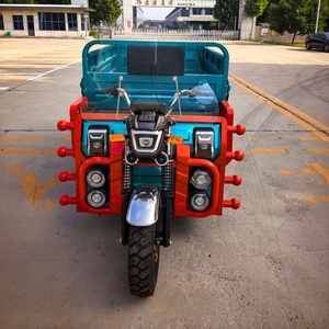 Tricycle cargo électrique motorisé bleu marine avec plateau large, panneaux ondulés, suspension à ressorts à lames, charge utile de 400 kg, vitesse de 30-50 km/h - Product Image 5
