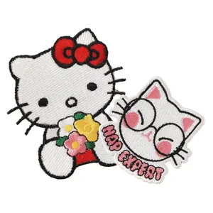 pakaian anak gaun hello kitty Suppliers-Penjualan Terbaik 2020 Menjahit Logo Pada Tambalan Bordir Lucu Kartun Lucu Kustom untuk Anak-anak atau Bayi Tambalan Bordir Bordados