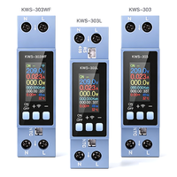 Compteur de tension et de courant numérique multifonction KWS AC pour rail DIN, 100-290V, 40A