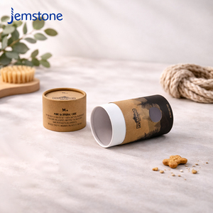 Recyclable Materials Kraft Cardboard Cylinder Packaging <b>Container</b> with Window Biodegradable Pet Snacks Food Grade Paper Tube - Product Image 1