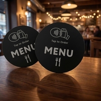 Étiquette de menu de table NFC, autocollant NFC en époxy imperméable pour la commande de nourriture au restaurant, ISO14443A, étiquette NFC personnalisée pour les médias sociaux