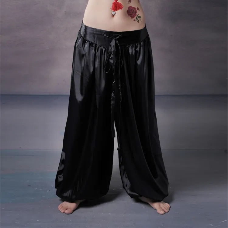 Commercio all'ingrosso Baggy Gypsy Pantaloni Pantaloni di Yoga di Pancia Tribale di ballo In Raso Harem Pantaloni