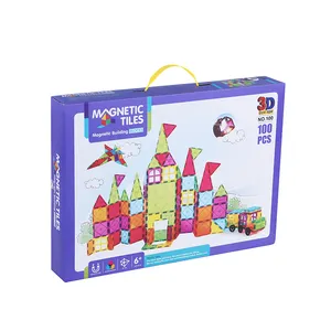 Brinquedo pré-escolar magnético bloco de construção, brinquedo 100pcs, fornecedor de bloco de construção, novo caule brinquedos