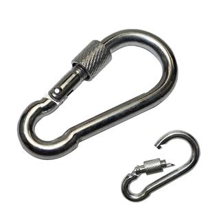 BT-245S Din 5299 bentuk D 8cm kunci kait sekrup galvanis kait industri karabiner baja