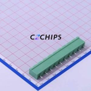 DB2EVC-7.62-10P-GN Plug-in Terminal Block Through hole,P=7.62mm Connector Board-to-Board / Socket - Closed 1x10P 7.62mm Green - Product Image 2