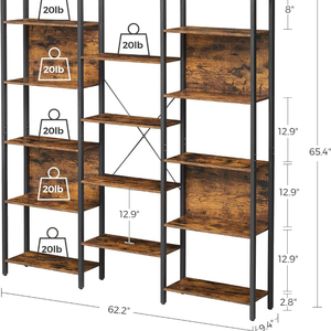 Estantería Abierta Industrial Moderna, Estante de Exhibición Multicapa para Sala de Estar, Dormitorio, Oficina, Decoración de Plantas, Organizador de Libros - Product Image 6