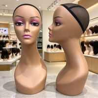 Tête de mannequin réaliste chauve pour maquillage, présentation de perruques, coiffure en salon et vitrine de boutique