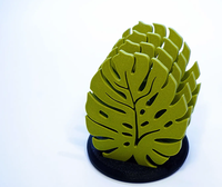 Sous-verres en forme de feuille imprimés en 3D, matériau PLA, personnalisables et disponibles pour l'achat en gros, modèle 3D haute précision
