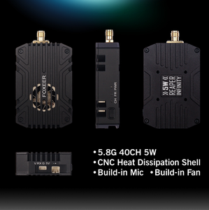 Transmisor de Video Foxeer Reaper 5W 40CH 5.8G para Drones RC de Largo Alcance 25/500/1500/3000/5000mW 9~36V Accesorios para Ventiladores - Product Image 4