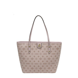 Sac fourre-tout et sac à main en cuir PU de haute qualité avec motif géométrique, logo personnalisé, chaînes, fermeture éclair antivol, design portable - Product Image 3
