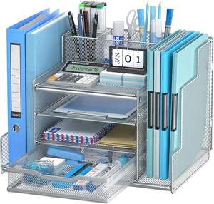 منظمات مكتبية شبكية معدنية ملحقات لمساحة العمل حامل أقلام منظم ملفات لوازم مكتبية للاستخدام في غرفة المعيشة وتنظيف المجوهرات - Product Image 1
