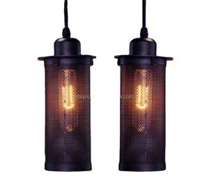 Handmade Kim Loại Dây Lồng Ánh Sáng Bóng Màu Đen Cổ Điển Phong Cách Cổ Bảo Vệ Bóng Đèn Cho Nhà Hàng Quán Cà Phê Chiếu Sáng - Product Image 1