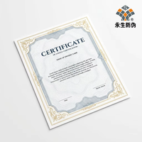 Papier à filigrane de sécurité A4, impression UV invisible, conception personnalisée, estampage à chaud, certificat holographique
