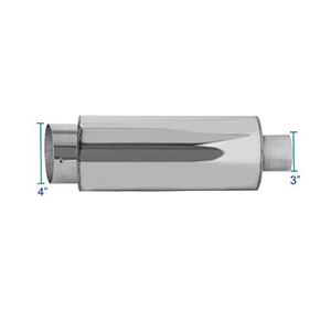 Espejo <span class=keywords><strong>Universal</strong></span> de acero inoxidable pulido corte de ángulo 2,25 "Entrada/4,0" salida coche silenciador resonador silenciador de escape - Product Image 2