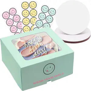 Groothandel Eco-Vriendelijke Wegwerp Volle Print Cake Custom Box Verpakking Met Venster