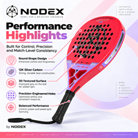 2027 Raquette de Padel en Carbone 18K 24K 360g Équilibre MID Forme Hybride Contrôle Puissance OEM ODM Personnalisé Vente en Gros Europe