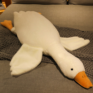 Almohada de Peluche de Ganso Blanco Grande al por Mayor para Regalos de Cumpleaños, Juguete para Dormir, Muñeco de Compañía Pato - Product Image 1