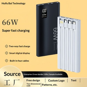 <span class=keywords><strong>Batería</strong></span> <span class=keywords><strong>Externa</strong></span> Portátil de <span class=keywords><strong>20000mAh</strong></span> en Oferta, con Carga Súper Rápida de 66W, 4 Cables Integrados, Diseño Ligero y Delgado - Product Image 5
