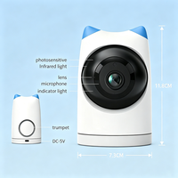 Caméra de surveillance intérieure sans fil 3MP 2K HD PTZ avec positionnement prédéfini, stockage cloud et sur carte, visualisation à distance