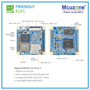 NanoPi NEO Air FriendlyELEC Allwinner H3 Quad Core Cortex A7 แรม 512MB หน่วยความจำ 8GB eMMC ไวไฟในตัว คอมพิวเตอร์บอร์ดเดี่ยว - Product Image 2