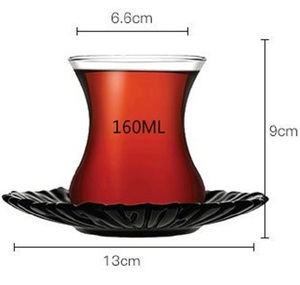 Luxury Bohea Glass Teacup and Ceramic Tray Cafe Espresso Tumbler <strong>Turkish</strong> Coffee <strong>Cup</strong> Saucer Turkey Black <strong>Tea</strong> <strong>Cup</strong> &amp; Saucer Sets - Product Image 4
