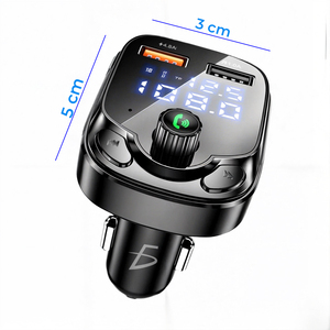เครื่องส่งสัญญาณบลูทูธ 5.0 ในรถยนต์พร้อมพอร์ต USB 2 ช่องและช่องเสียบไมโครเอสดี - Product Image 4