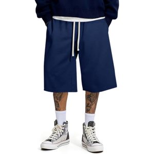 Shorts de survêtement amples pour homme FOXA, longueur au-dessus du genou, décontractés, avec cordon de serrage, coupe ample, pour la gym, 100 % coton respirant - Product Image 1