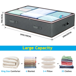 Cajas de almacenamiento para Cama grande, organizador plegable con cremallera, bolsas de almacenamiento de ropa debajo de la cama gruesas y transpirables - Product Image 4