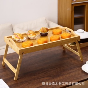 Plateau de service portable en bois pour l'extérieur, pliable, pour fromage, pizza, steak, avec rangement pour usage domestique - Product Image 4
