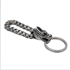yunnique Stainless Steel Dragon Head Keychain Chain <b>Car</b> <b>Key</b> <b>Ring</b> Men's Gift Jewelry Buckle Animal Design - Product Image 5