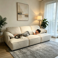 Sofá Cama Eléctrico Moderno de Tres Plazas, Grande, de Tela, en Forma de L, Modular, Convertible, Cómodo y Espacioso para Áreas de Estar