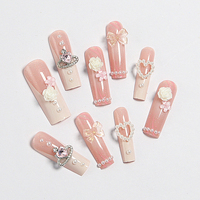 24 pièces en gros, faux ongles, grande réduction, motif carré français, ongles en ABS à presser avec colle pour application sur les doigts