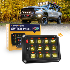 12V 24V Off Road Led Light <span class=keywords><strong>Controller</strong></span> 12 Bende Schakelpaneel Draadloze Rgb Met Overbelasting Bescherming Relais - Product Image 1
