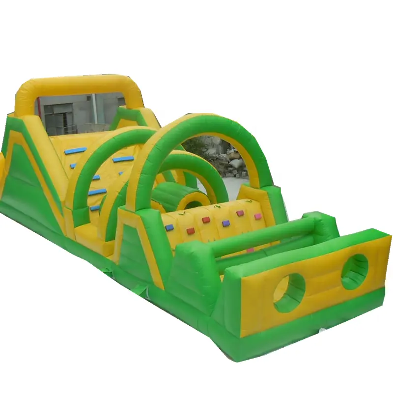 Yellow and green inflatable obstacle course for sale