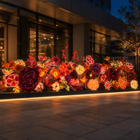 Rode oranje LED bloemen grondinstallatie gigantische papieren kunstbloemen bruiloft evenement decoratie commerciële bloemendisplay