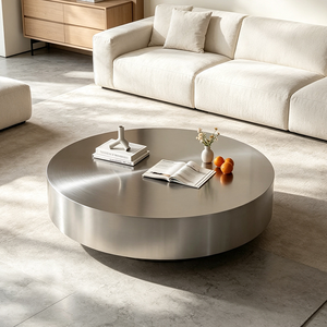 Mesa de Centro Moderna de Acero Inoxidable, Mesa de Té Rectangular de Metal para Sala de Estar - Product Image 5