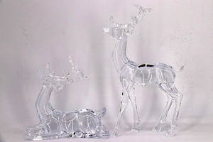 Figura Decorativa Navideña <span class=keywords><strong>de</strong></span> Reno Transparente <span class=keywords><strong>de</strong></span> Acrílico <span class=keywords><strong>de</strong></span> Alta Calidad, Miniatura <span class=keywords><strong>de</strong></span> Ciervo Navideño - Product Image 3