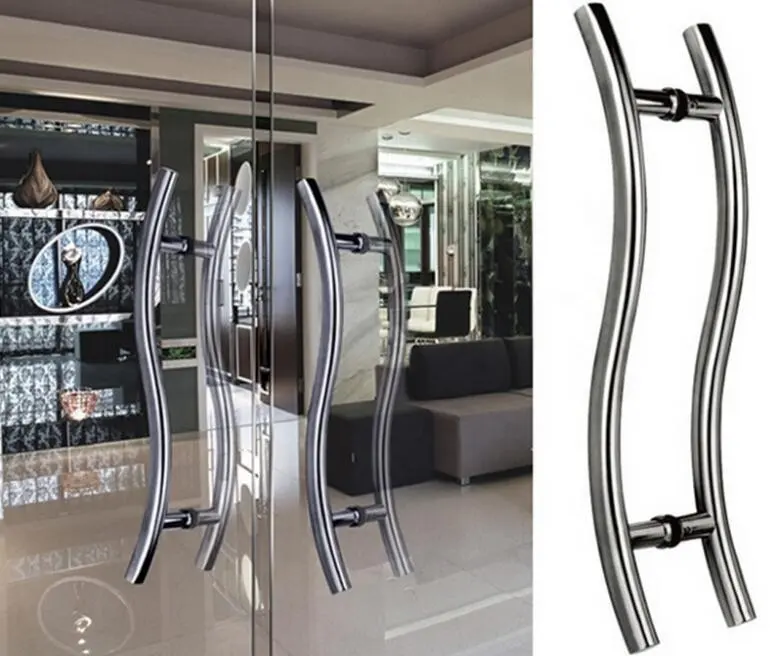 Factory Direct Sale Pull Handle Stainless Steel Pipe S Shape Entry Glass Door Handle