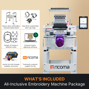 <strong>Ricoma</strong> Marquee 1501 <strong>Commercial</strong> Grade <strong>Embroidery</strong> <strong>Machine</strong>, 14.2"x19.7" <strong>Embroidery</strong> Area, 15-Needle, 10.1" Touchscreen, 1200SPM - Product Image 5