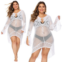 Robe de plage pour femmes, cache-maillot grande taille, vêtements de plage pour femmes, cache-maillot à manches longues
