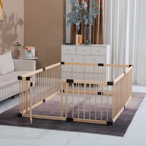 <span class=keywords><strong>Parc</strong></span> de jeu réglable extra large en bois pour bébé, <span class=keywords><strong>parc</strong></span> de jeu portable, barrière de jeu pliable pour bébés et tout-petits - Product Image 3