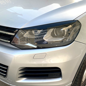 Volkswagen Touareg Headlight Brow Sticker Piano Black Carbon Fiber Texture ABS Decal 2010-2018 Exterior Modification - Product Image 1